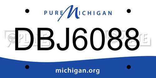 DBJ6088 Michigan License Plate