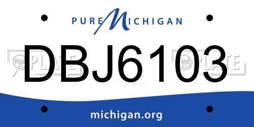 DBJ6103 Michigan License Plate