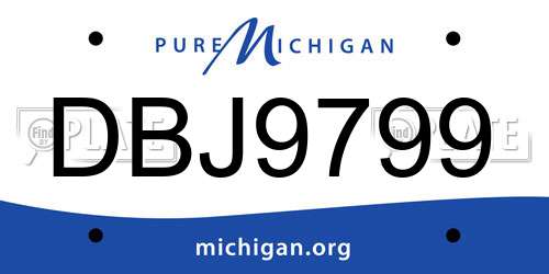 DBJ9799 Michigan License Plate
