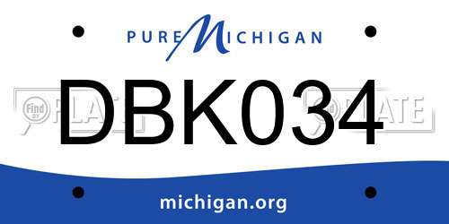 DBK034 Michigan License Plate