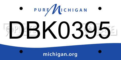 DBK0395 Michigan License Plate