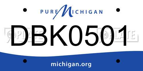 DBK0501 Michigan License Plate