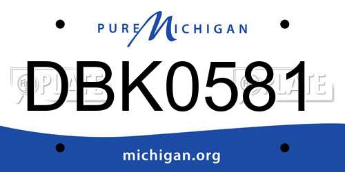 DBK0581 Michigan License Plate