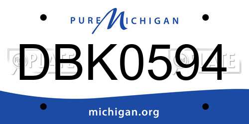 DBK0594 Michigan License Plate