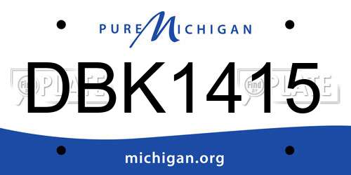 DBK1415 Michigan License Plate