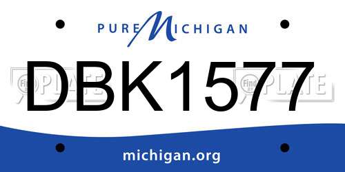 DBK1577 Michigan License Plate