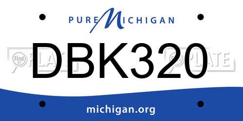 DBK320 Michigan License Plate
