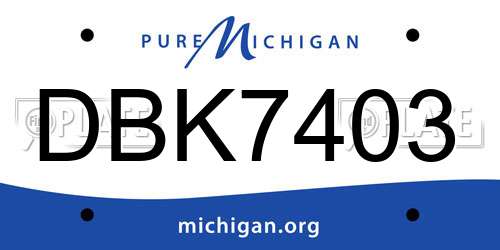 DBK7403 Michigan License Plate