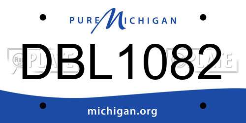 DBL1082 Michigan License Plate