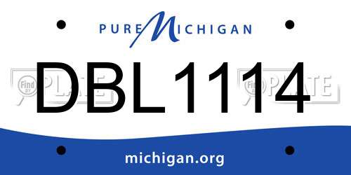 DBL1114 Michigan License Plate