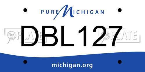 DBL127 Michigan License Plate