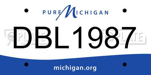 DBL1987 Michigan License Plate