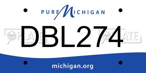 DBL274 Michigan License Plate