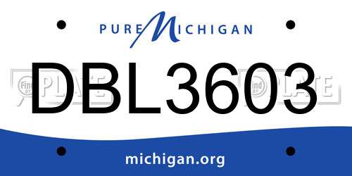 DBL3603 Michigan License Plate