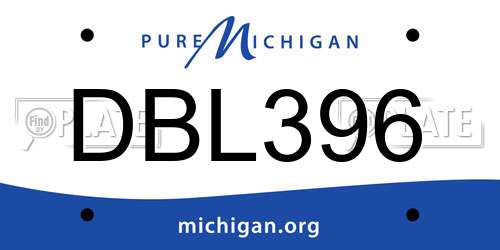 DBL396 Michigan License Plate