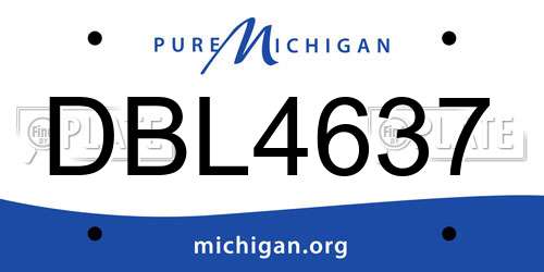 DBL4637 Michigan License Plate