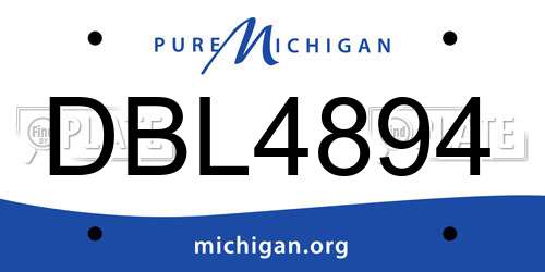 DBL4894 Michigan License Plate