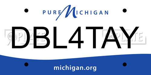 DBL4TAY Michigan License Plate