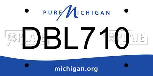 DBL710 Michigan License Plate