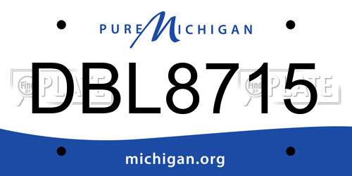 DBL8715 Michigan License Plate
