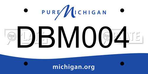 DBM004 Michigan License Plate