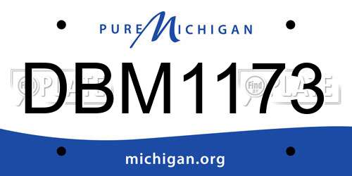 DBM1173 Michigan License Plate