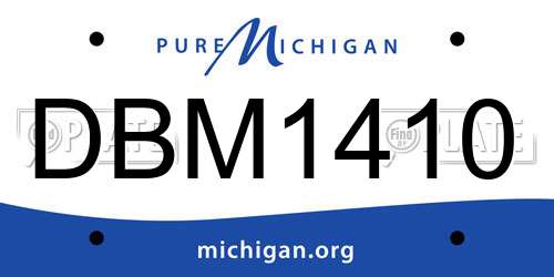DBM1410 Michigan License Plate