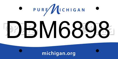 DBM6898 Michigan License Plate
