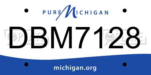 DBM7128 Michigan License Plate