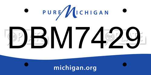 DBM7429 Michigan License Plate