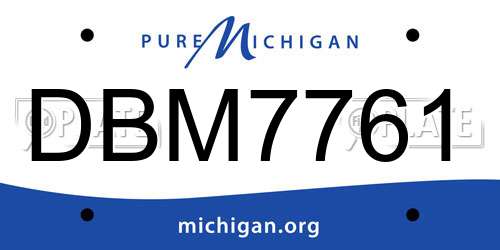 DBM7761 Michigan License Plate