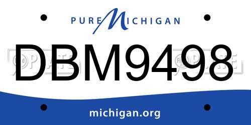 DBM9498 Michigan License Plate