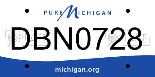DBN0728 Michigan License Plate