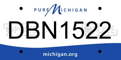 DBN1522 Michigan License Plate