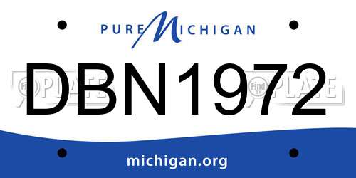 DBN1972 Michigan License Plate