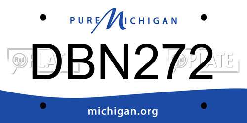 DBN272 Michigan License Plate