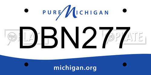 DBN277 Michigan License Plate