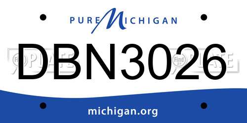 DBN3026 Michigan License Plate