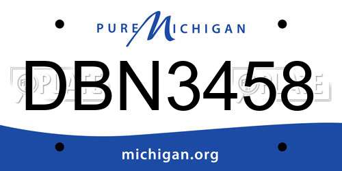 DBN3458 Michigan License Plate