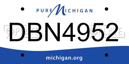 DBN4952 Michigan License Plate