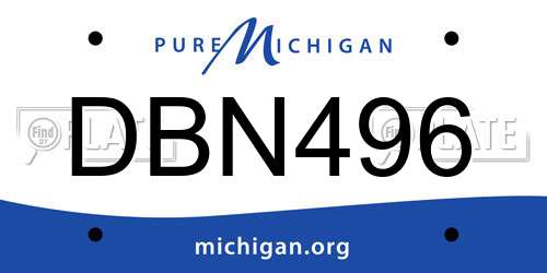 DBN496 Michigan License Plate