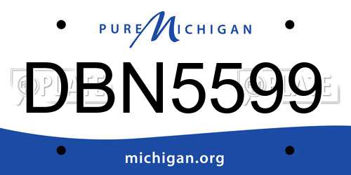 DBN5599 Michigan License Plate