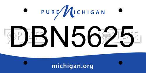 DBN5625 Michigan License Plate