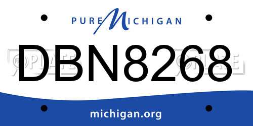DBN8268 Michigan License Plate