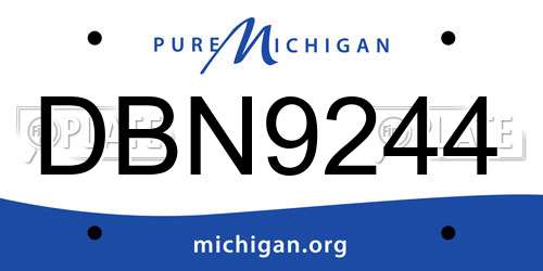 DBN9244 Michigan License Plate