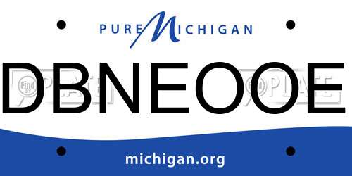 DBNEOOE Michigan License Plate