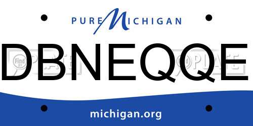 DBNEQQE Michigan License Plate