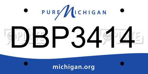 DBP3414 Michigan License Plate