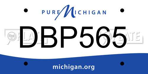DBP565 Michigan License Plate