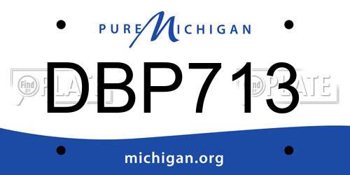DBP713 Michigan License Plate